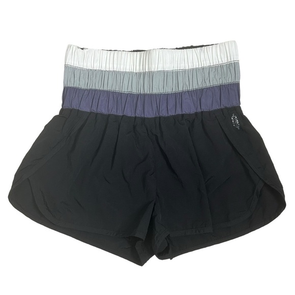 Free People Movement The Way Home Black Gradient Stripe Shorts - Picture 3 of 15